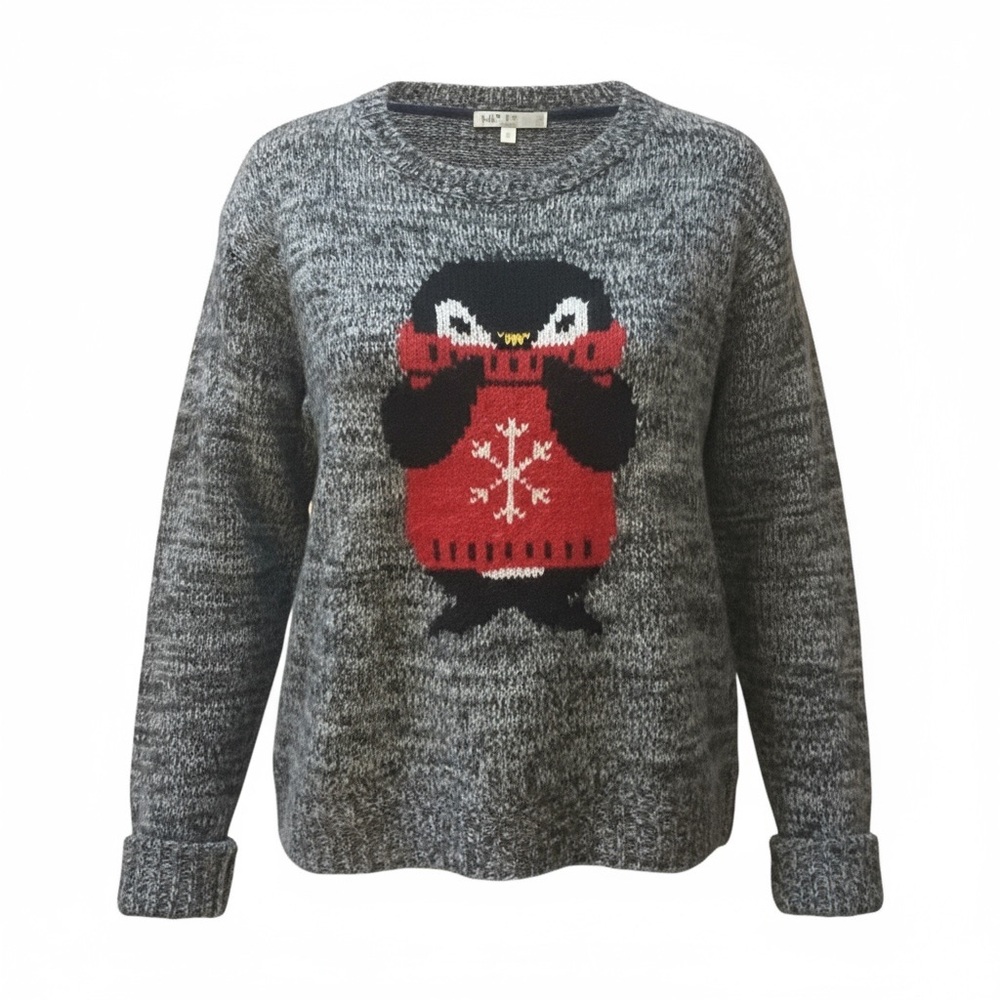 Ugly Christmas Sweater Jolt Junior XL Pinguin color black and white  super soft